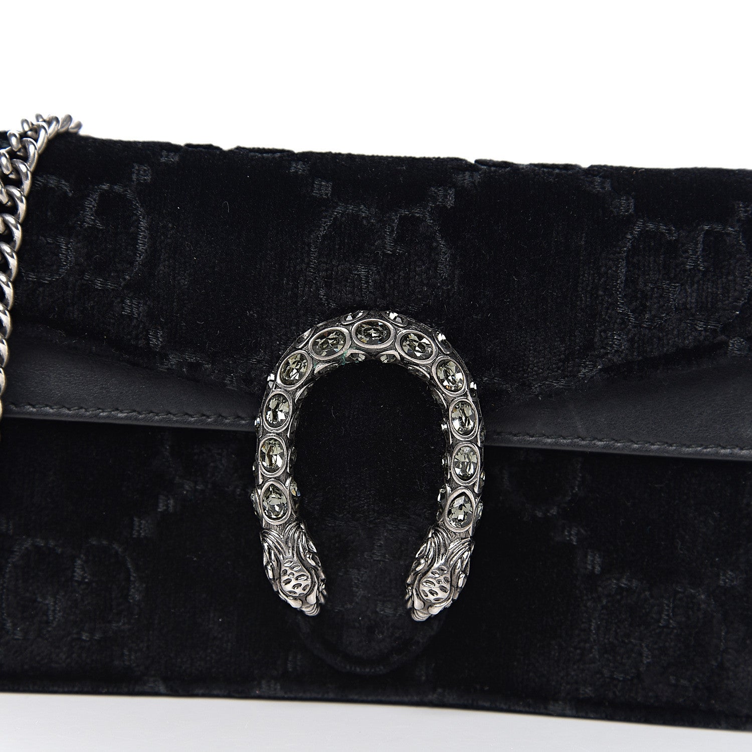Gucci Velvet GG Monogram Super Mini Dionysus Shoulder Bag Black 11 of 12