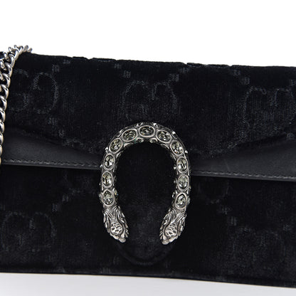 Gucci Velvet GG Monogram Super Mini Dionysus Shoulder Bag Black 11 of 12