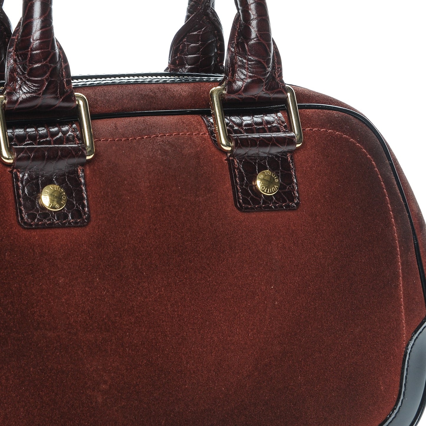 Suede Stamped Havane Bowler PM Brun