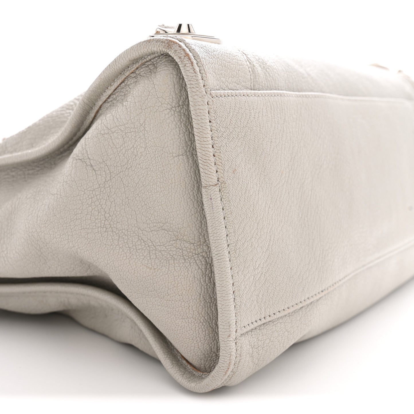 Chevre Silver Metallic Edge Hardware City Gris Glace