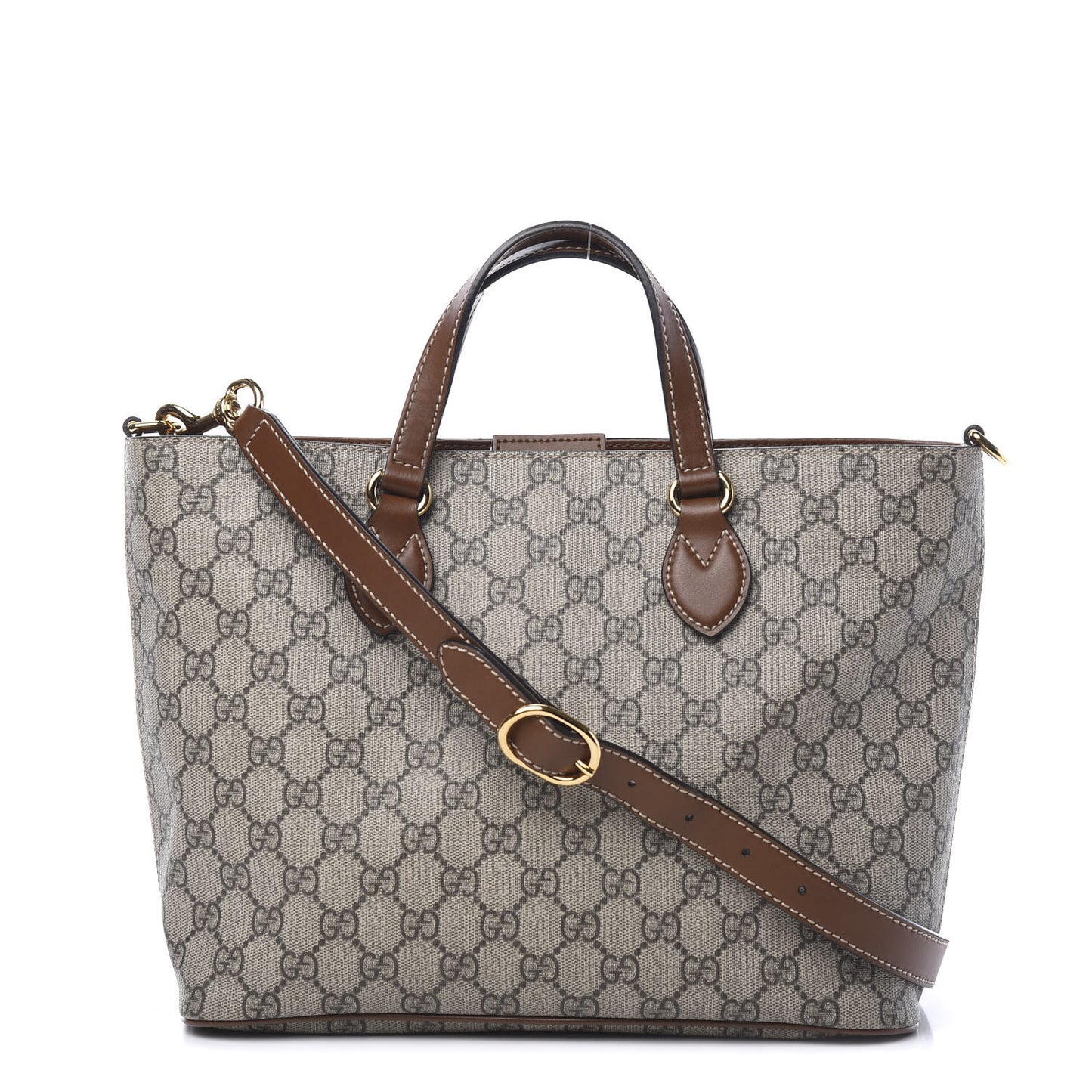 Soft GG Supreme Monogram Small Crossbody Tote Beige Cuir