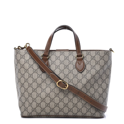 Gucci Soft GG Supreme Monogram Small Crossbody Tote Beige Cuir 1 of 9