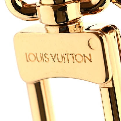 Louis Vuitton Brass Enamel Fleur De Monogram Bag Charm Chain Gold 3 of 4