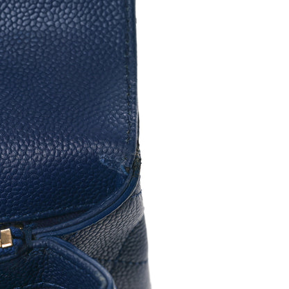 Chanel Caviar Diamond Stitched Small Top Handle Flap Blue 14 of 14