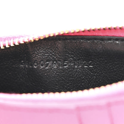 Saint Laurent Grain De Poudre Matelasse Chevron Monogram Fragments Zippered Card Case Fresh Fuxia 7 of 8