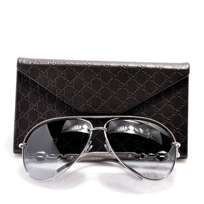 Gucci Crystal Marina Chain Aviator Sunglasses 4230/S Grey 7 of 7