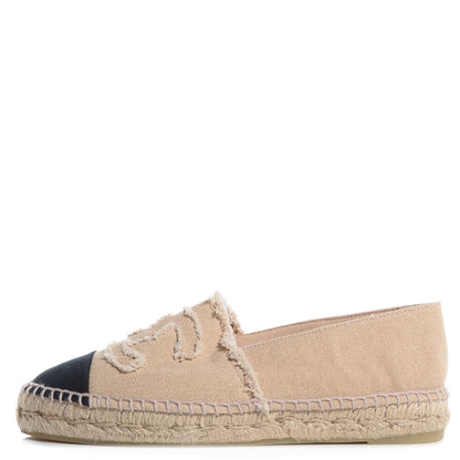 Chanel Toile CC Espadrilles Beige Black 39 1 of 6