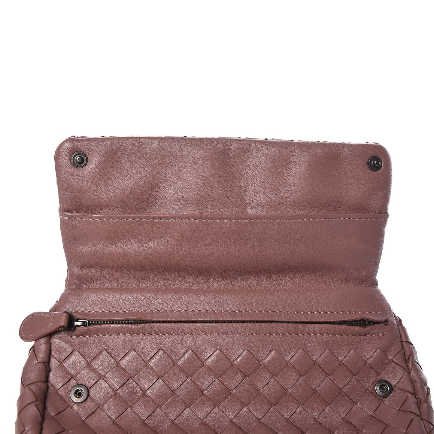 Nappa Intrecciato Small Chain Crossbody Dusty Rose