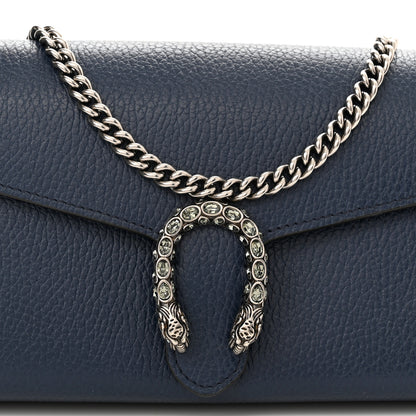 Gucci Dollar Calfskin Crystal Mini Dionysus Chain Wallet Blue Agata Black Diamond 7 of 9