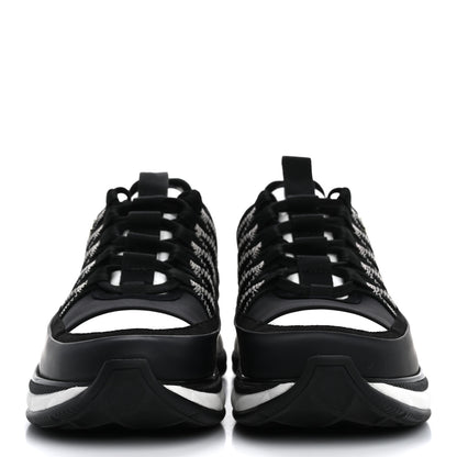 Chanel Mixed Fibers Suede Calfskin CC Sneakers 36 White Black 3 of 10