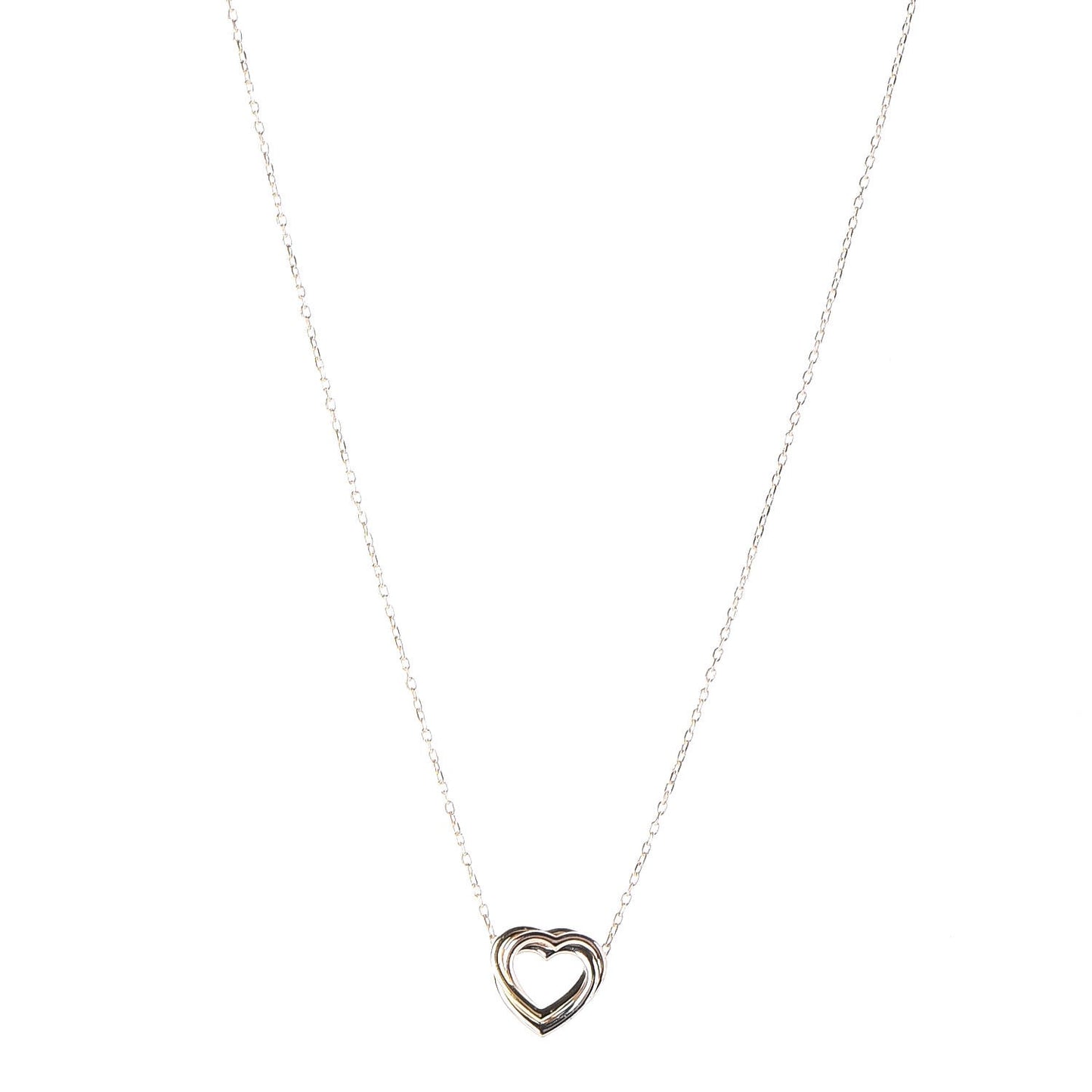 18K Pink Yellow White Gold Trinity Heart Necklace