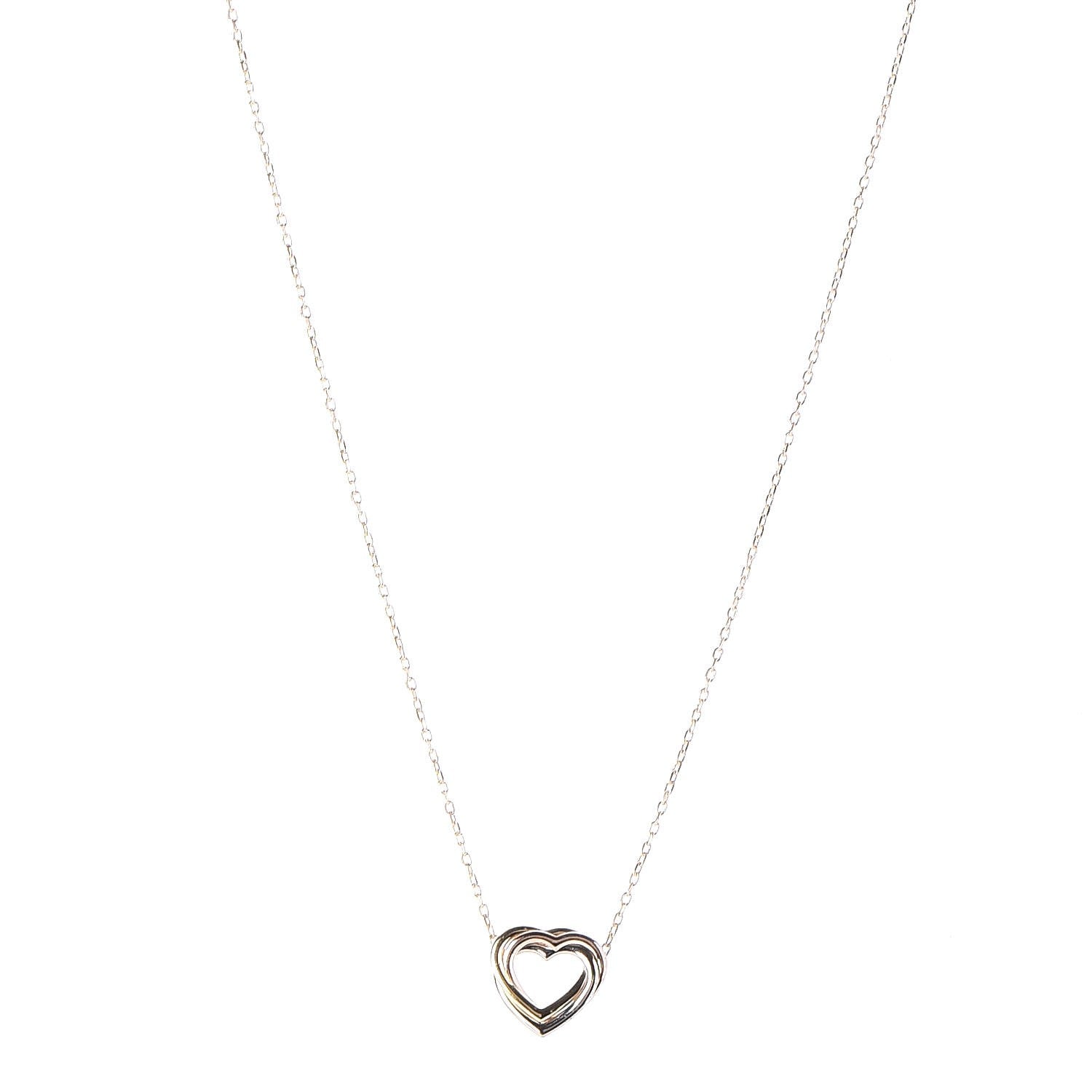 Cartier 18K Pink Yellow White Gold Trinity Heart Necklace 1 of 9