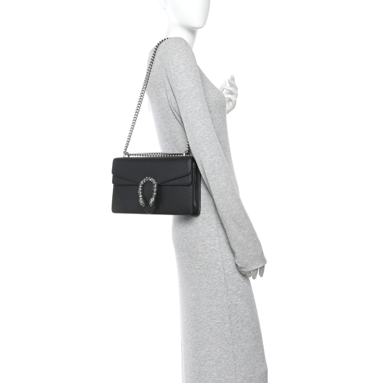 Gucci Pebbled Calfskin Small Dionysus Shoulder Bag Black 2 of 10
