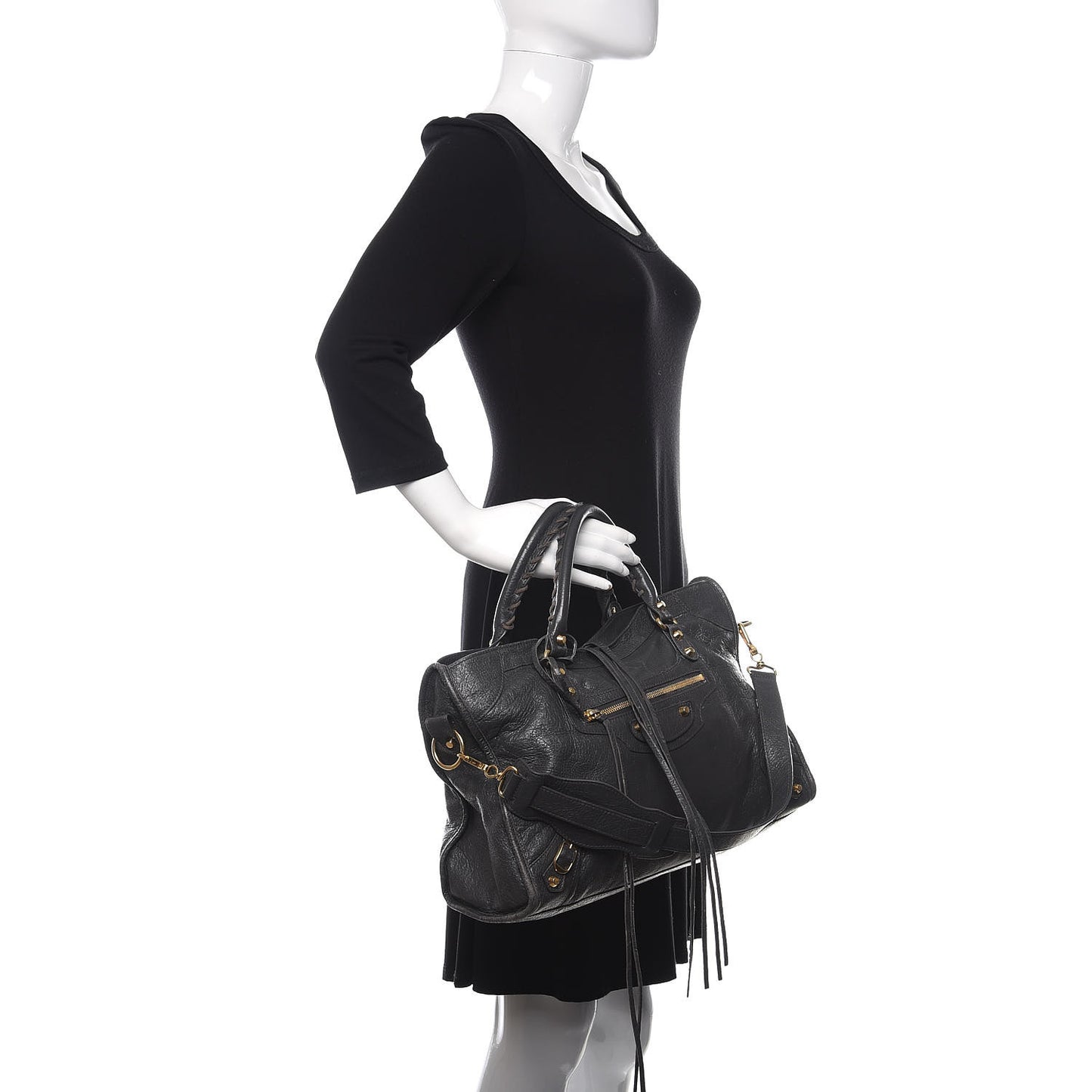 Agneau Classic Gold Hardware City Gris Fossile Anthracite