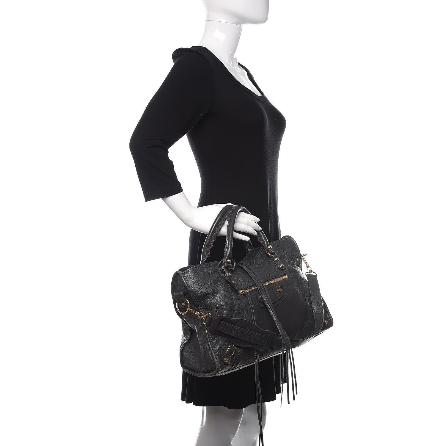 Balenciaga Agneau Classic Gold Hardware City Gris Fossile Anthracite 3 of 12