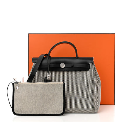 Hermes Vache Hunter Criss Viking Herbag Zip Retourne 31 PM Ecru Black 12 of 12