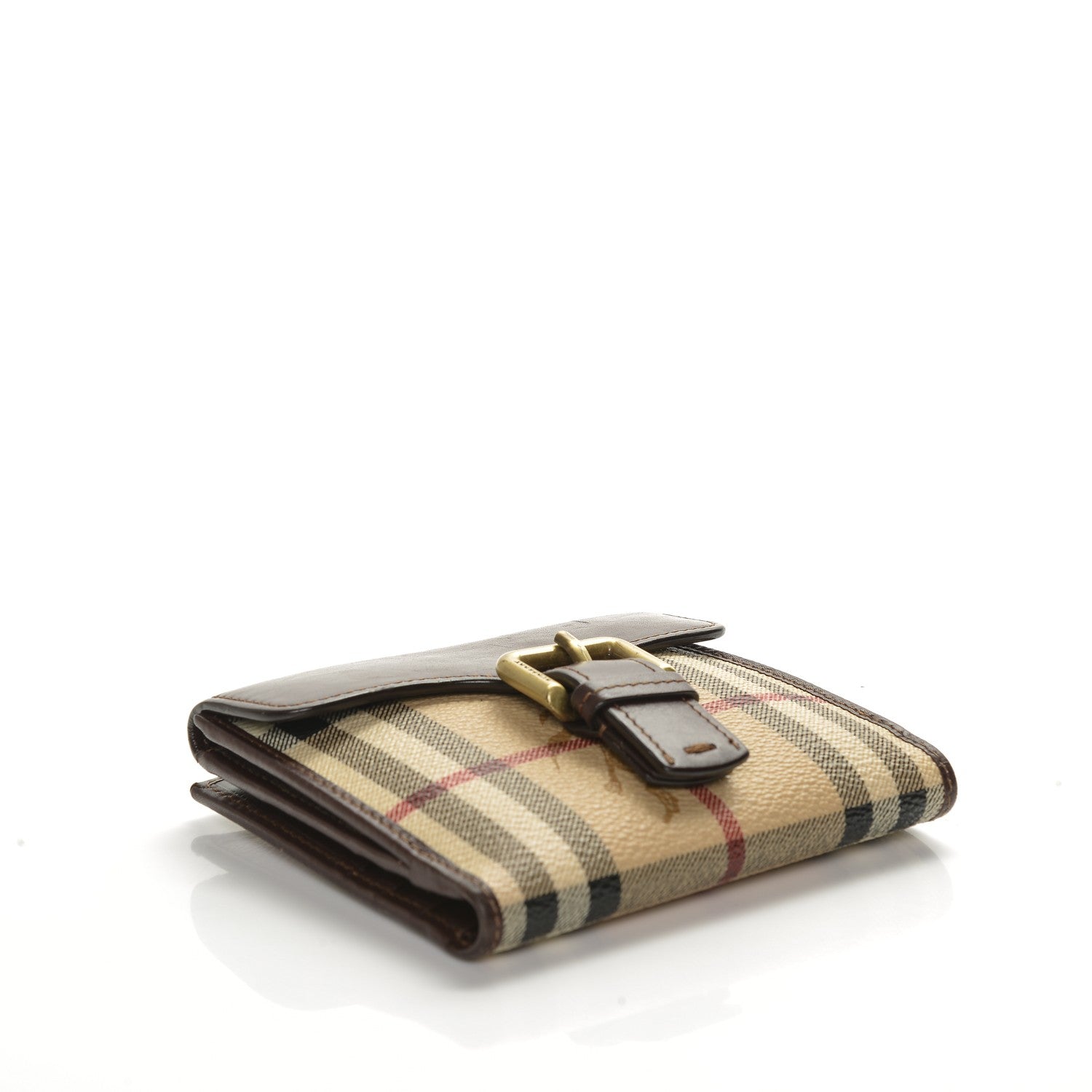 Burberry Haymarket Check Compact Wallet Brown 4 of 5