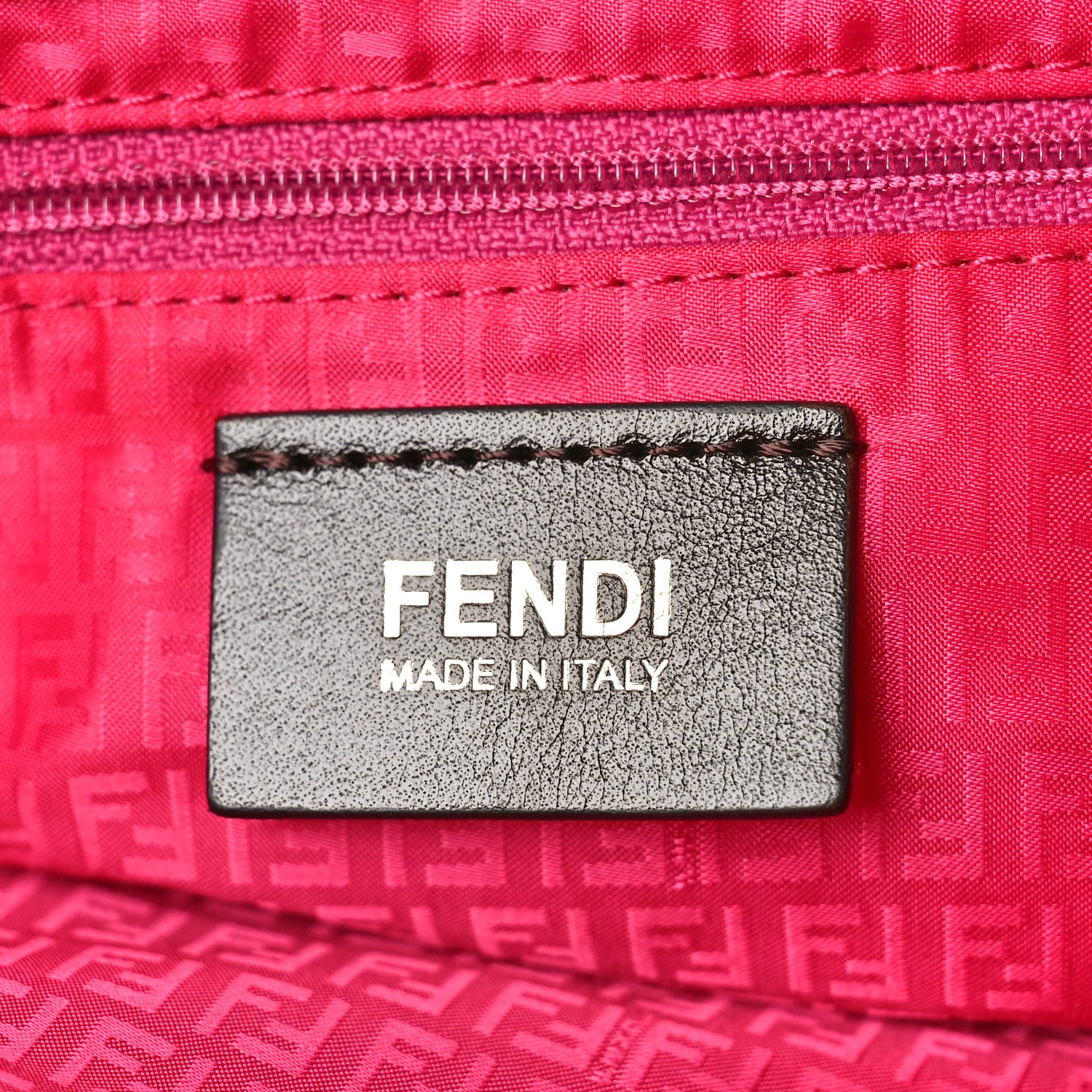 Fendi Zucca Spalmati Vitello Elite Small Roll Tote Tobacco Ciclamino 6 of 17