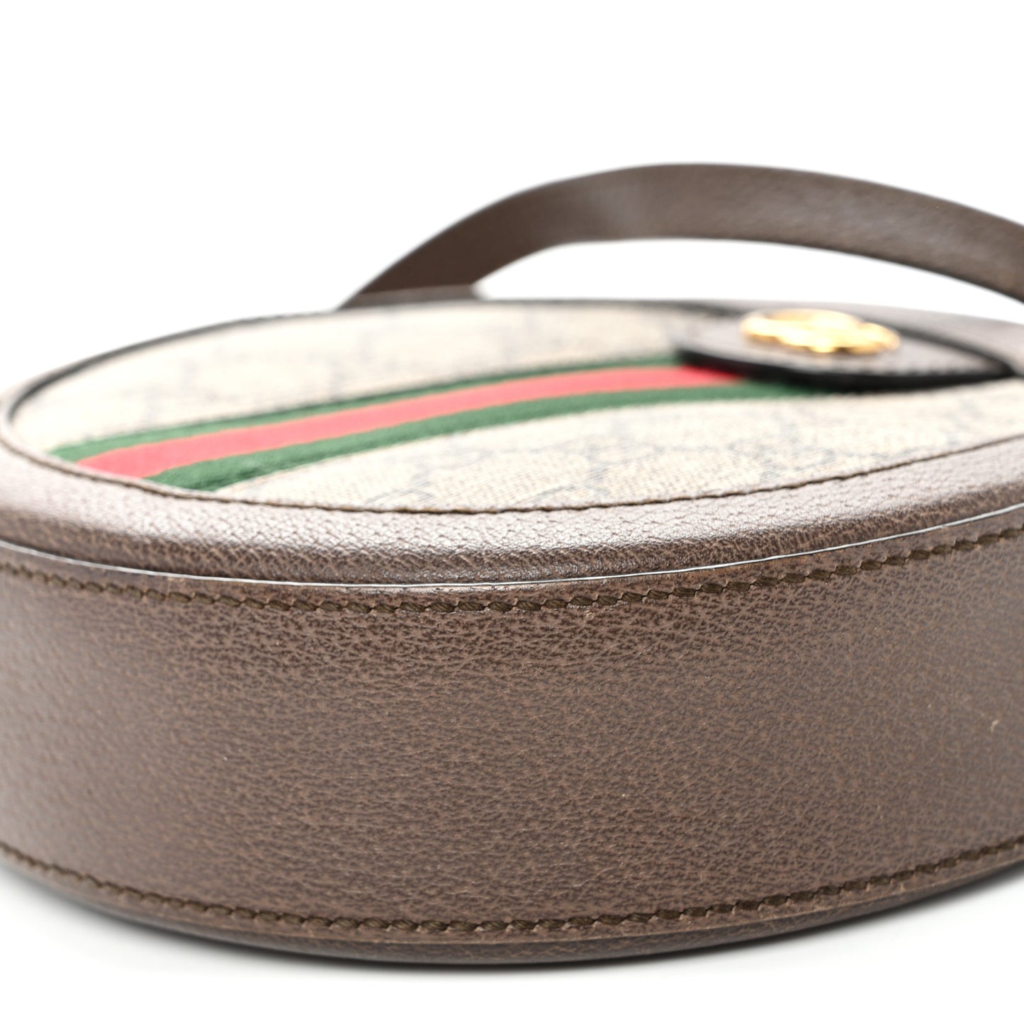 GG Supreme Monogram Web Mini Ophidia Round Shoulder Bag Brown