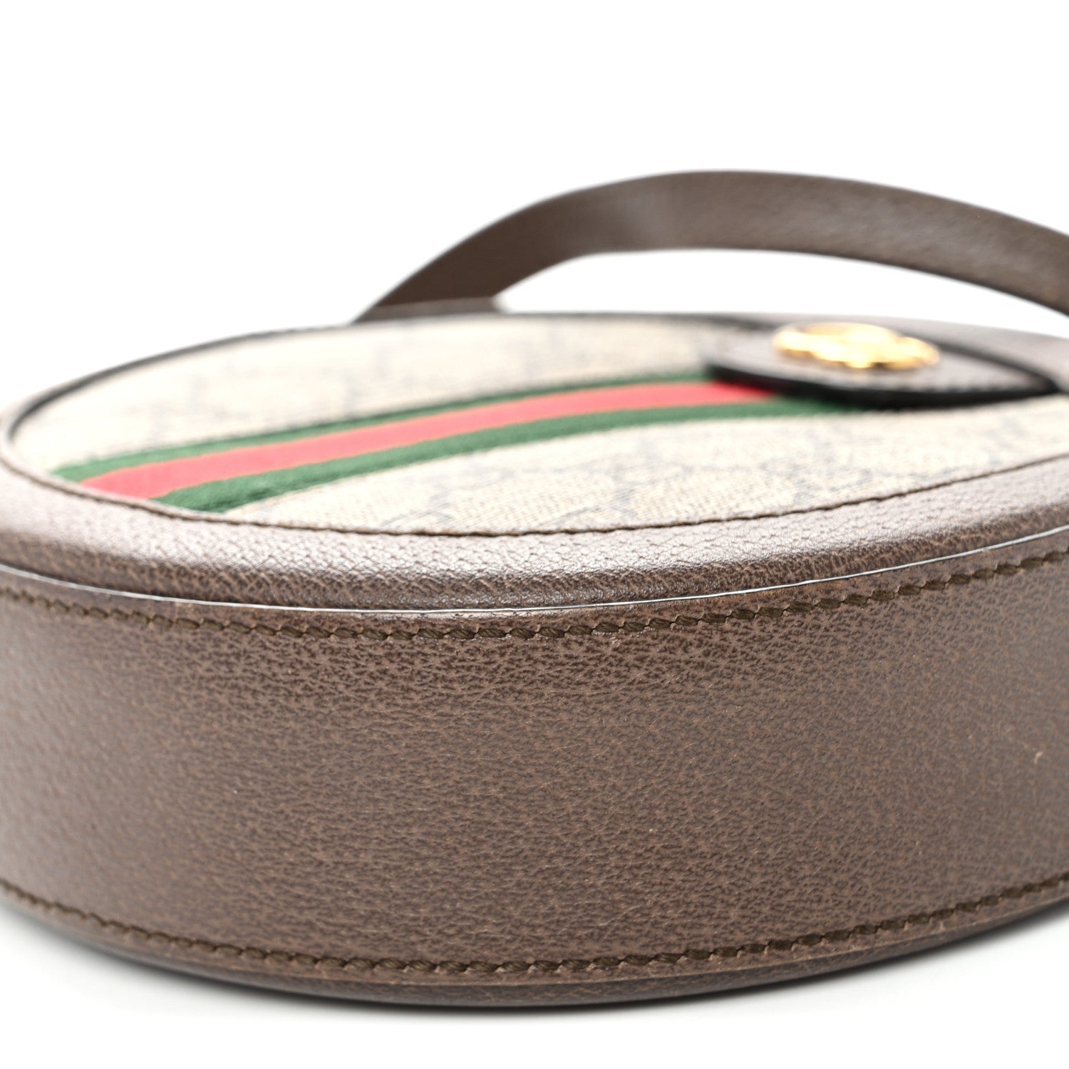 Gucci GG Supreme Monogram Web Mini Ophidia Round Shoulder Bag Brown 10 of 10