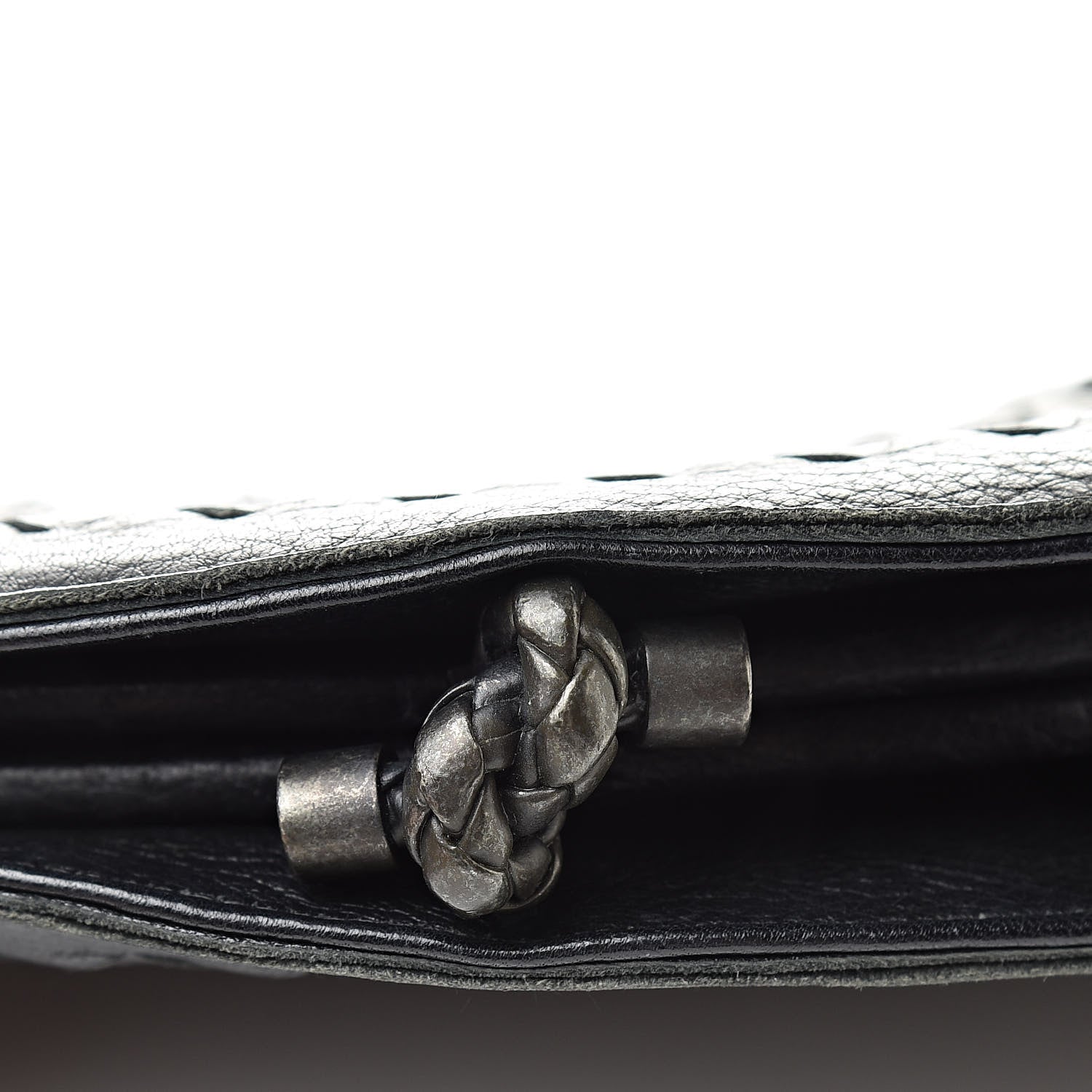 Bottega Veneta Cervo Deerskin Intrecciato Fan Clutch Black 13 of 13