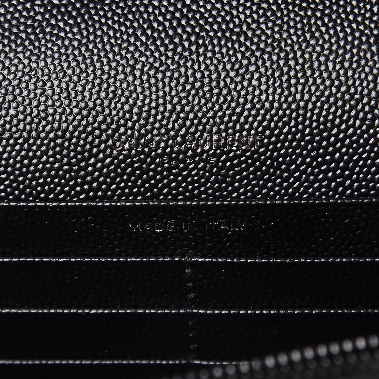 Grain De Poudre Matelasse Chevron Monogram Chain Wallet Black
