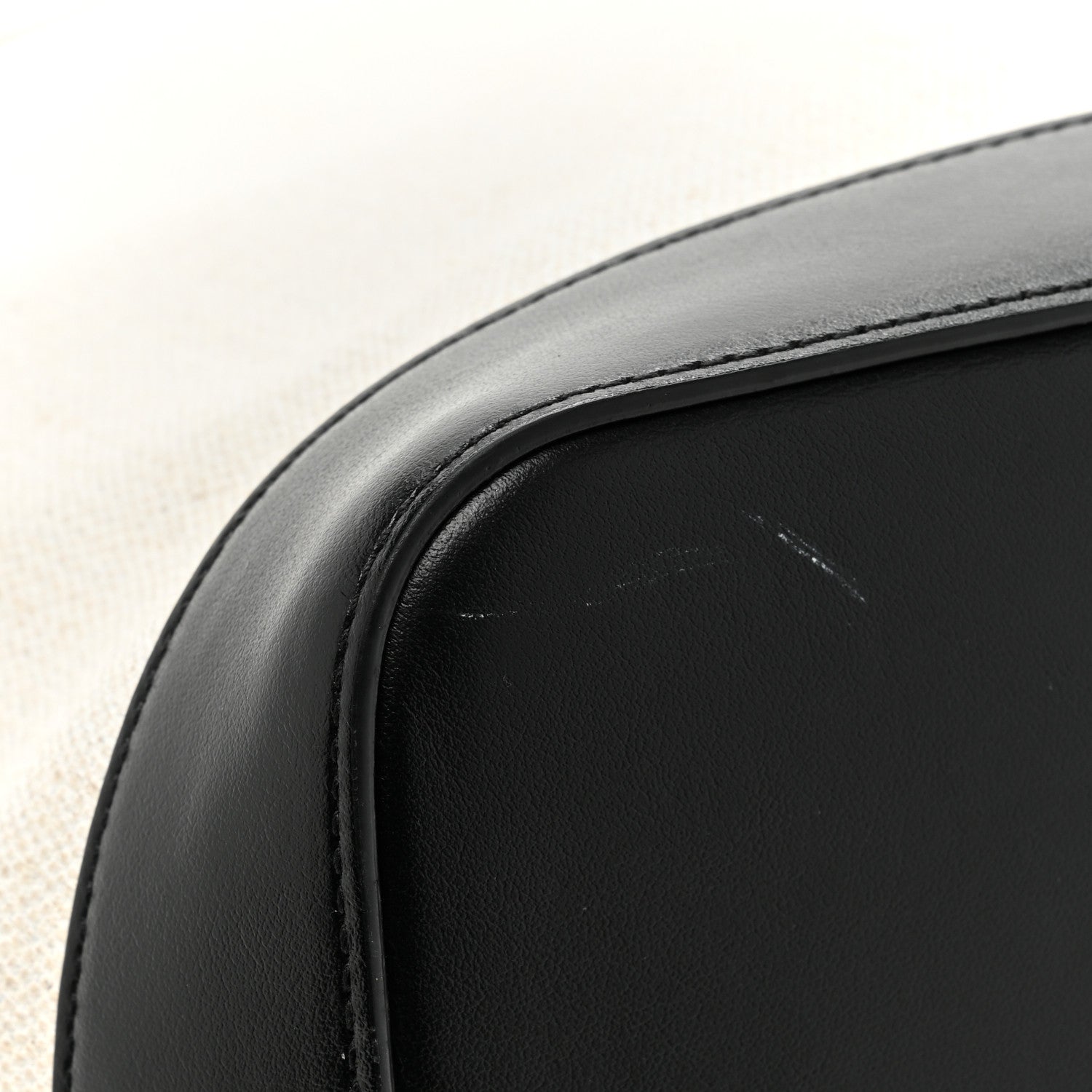 Saint Laurent Canvas Calfskin Teddy Drawstring Shopping Tote White Black 15 of 16