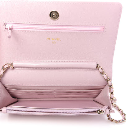 Chanel Caviar Quilted Coco Candy Wallet On Chain WOC Light Pink 5 of 12