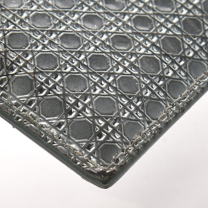 Christian Dior Metallic Patent Micro-Cannage Lady Dior Card Holder Silver 8 of 11