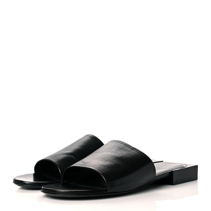 Balenciaga Shiny Smooth Sheepskin Box Flat Sandals 41 Black 4 of 11