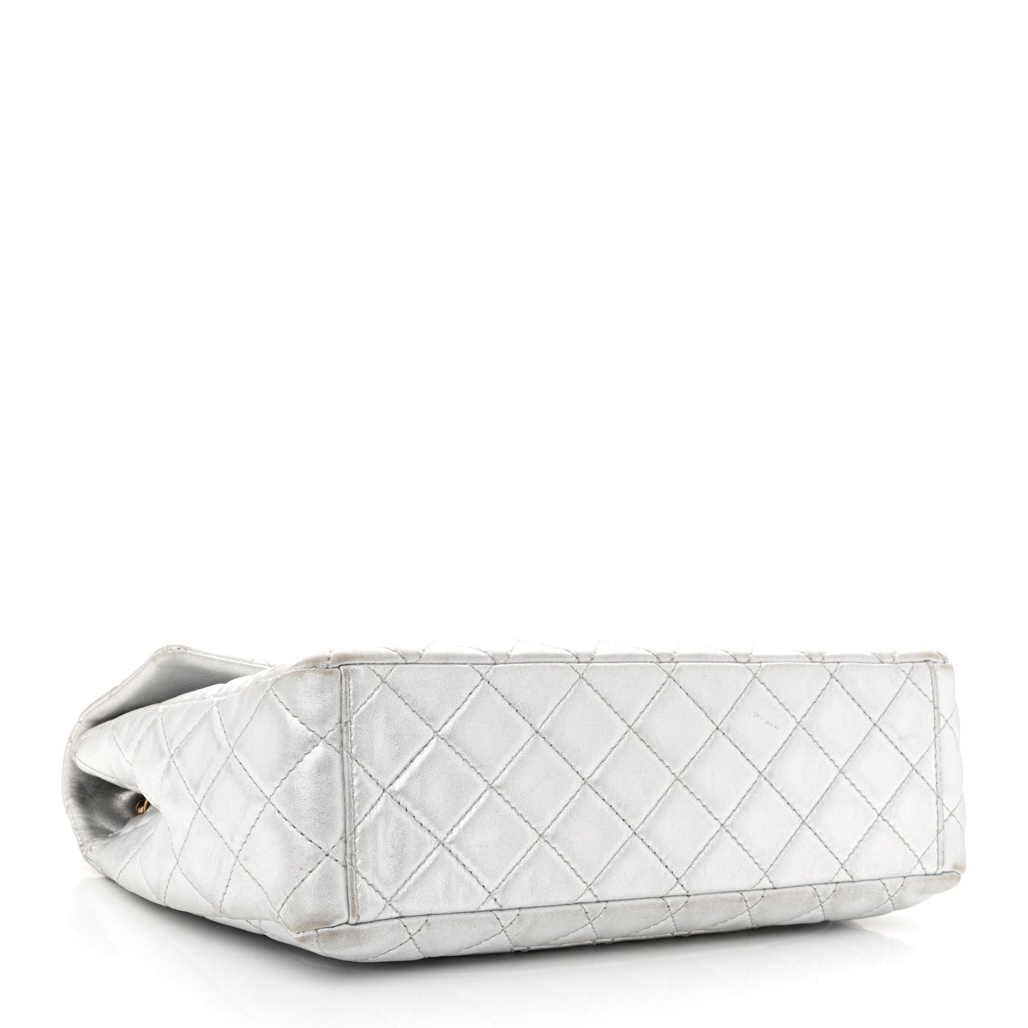 Chanel Metallic Lambskin Quilted Maxi Single Flap Silver 4 of 11