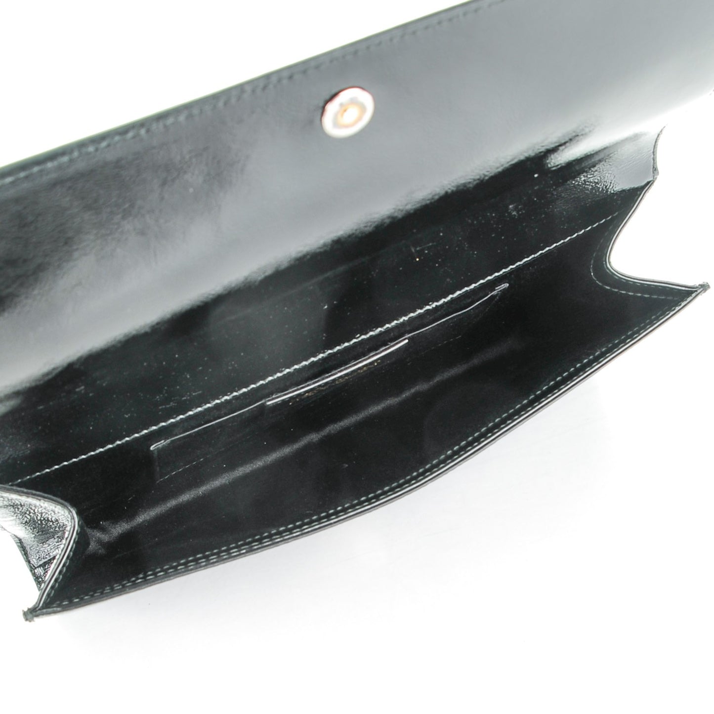 Textured Patent Monogram Large Belle De Jour Clutch Black