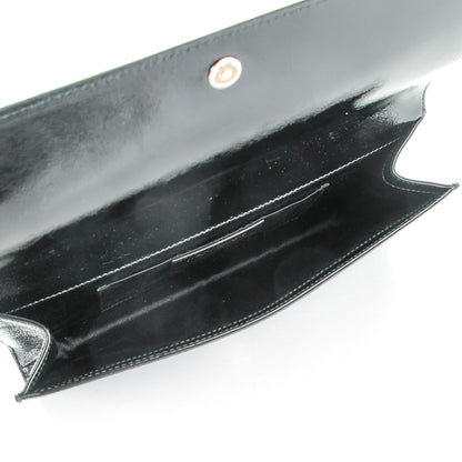 Saint Laurent Textured Patent Monogram Large Belle De Jour Clutch Black 5 of 8
