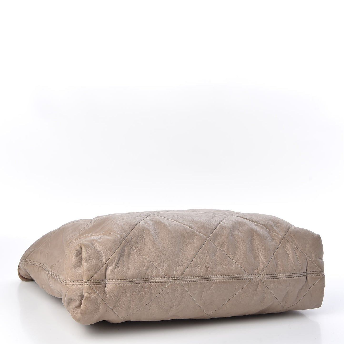 Lambskin Quilted Amalia Cabas Tote Taupe