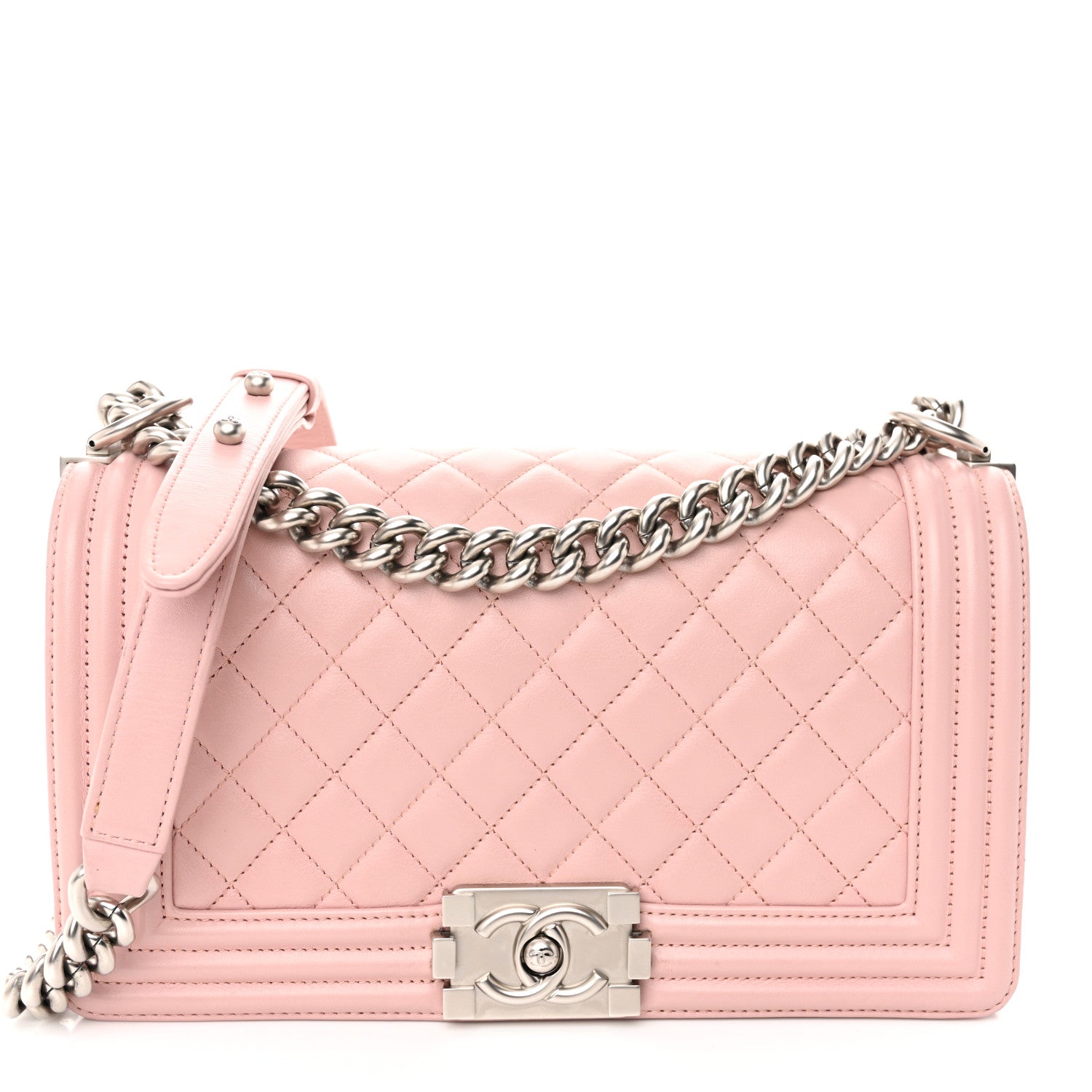 Chanel Calfskin Quilted Medium Boy Flap Light Pink 1 of 11