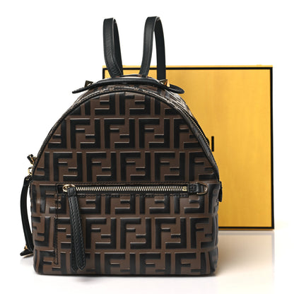Fendi Vitello Bi-Color FF 1974 Embossed Mini Backpack Maya Black 11 of 11