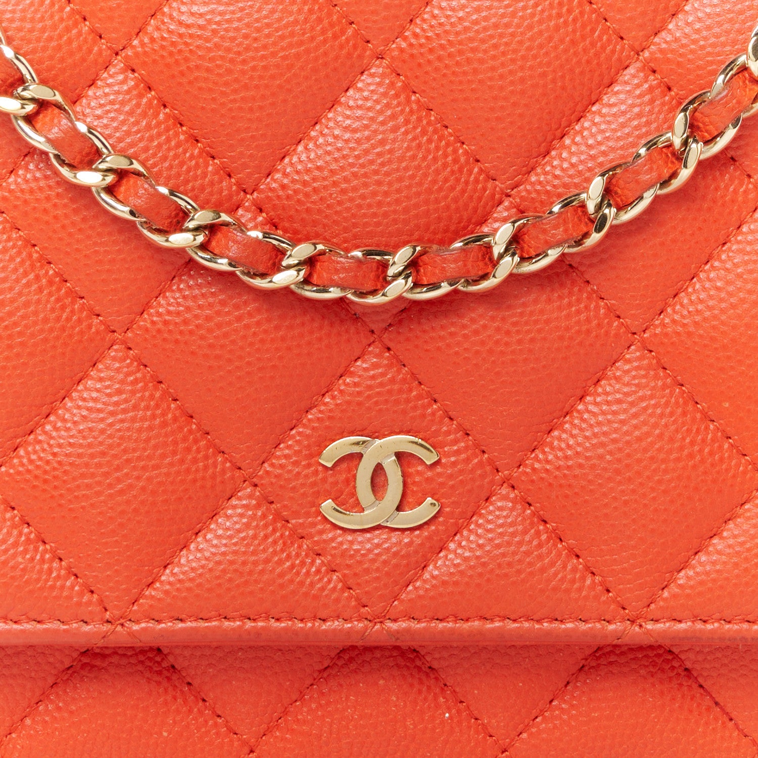 Chanel Caviar Quilted Wallet on Chain WOC Red 9 of 12
