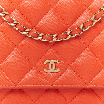 Chanel Caviar Quilted Wallet on Chain WOC Red 9 of 12