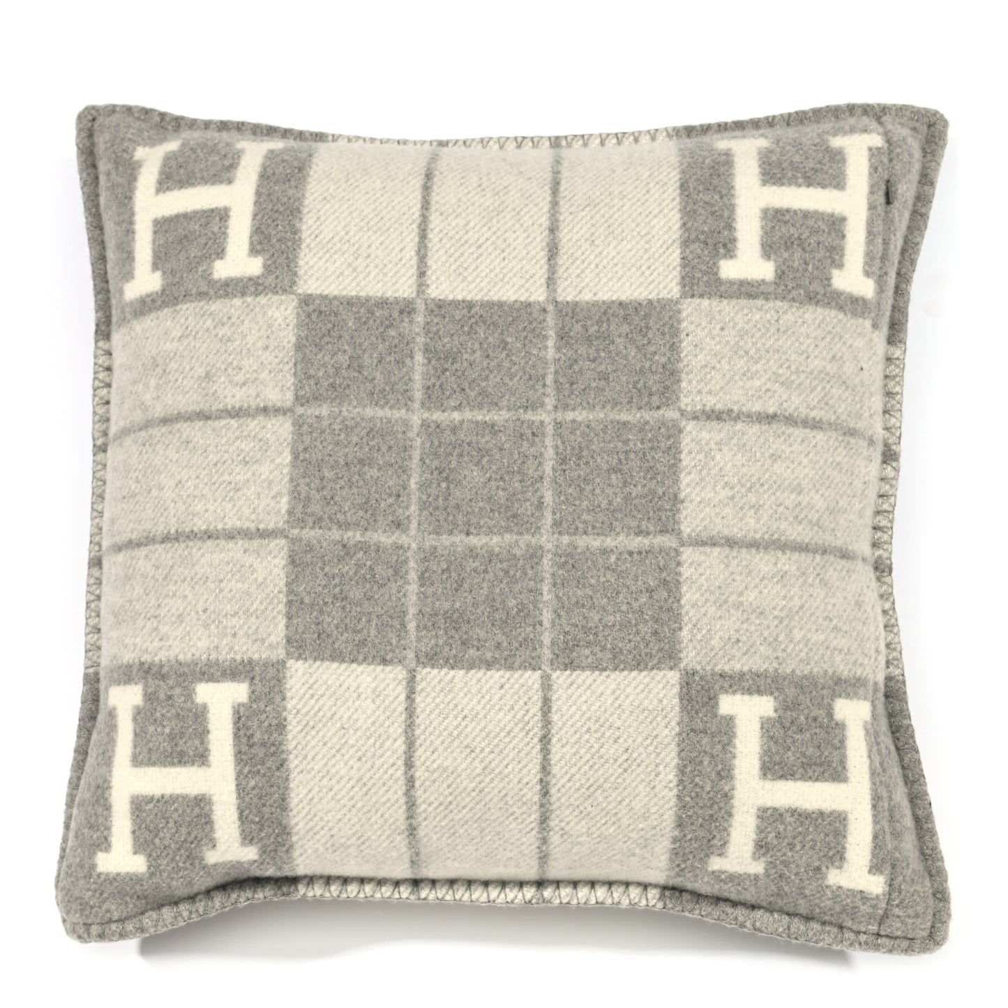 Wool Cashmere Avalon III Pillow PM Ecru Gris Clair
