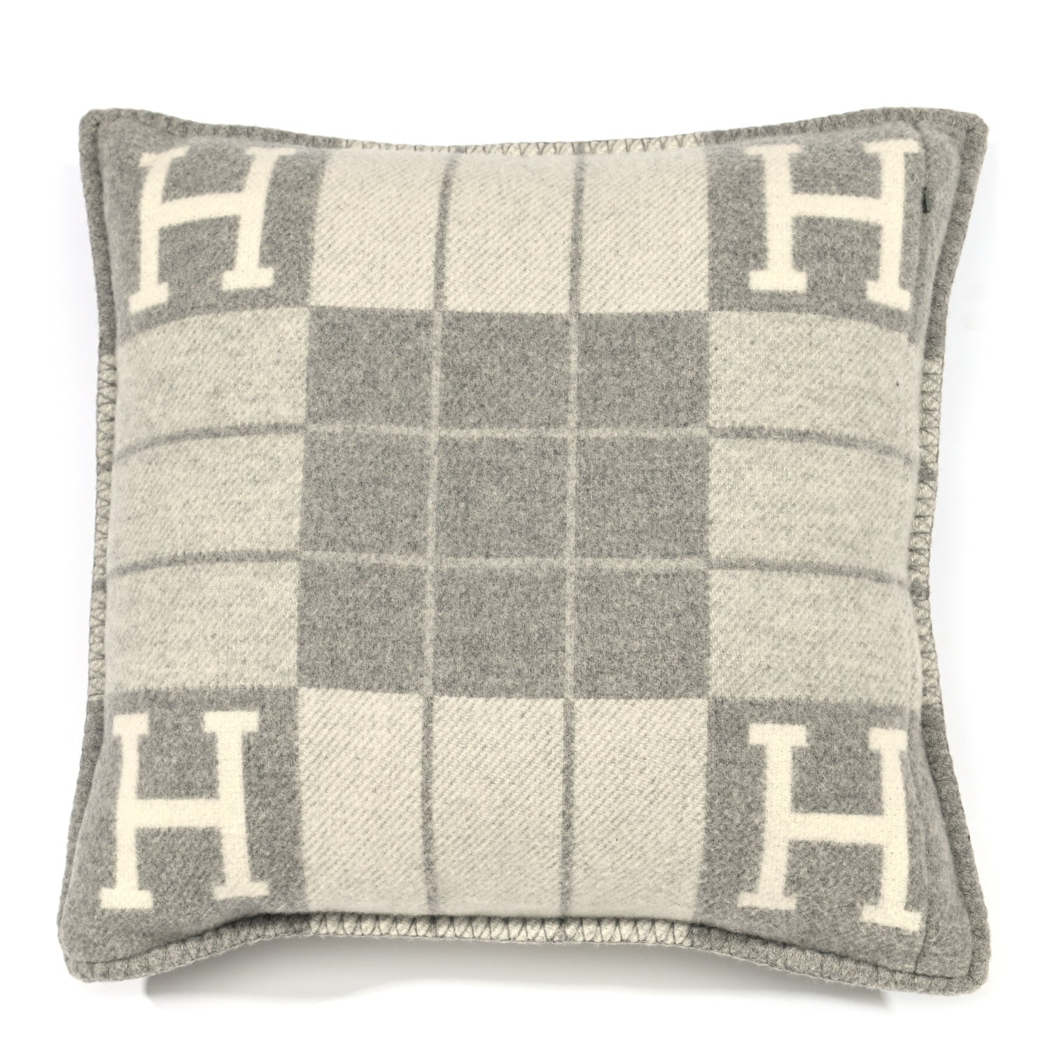 Hermes Wool Cashmere Avalon III Pillow PM Ecru Gris Clair 2 of 3
