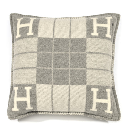 Hermes Wool Cashmere Avalon III Pillow PM Ecru Gris Clair 2 of 3