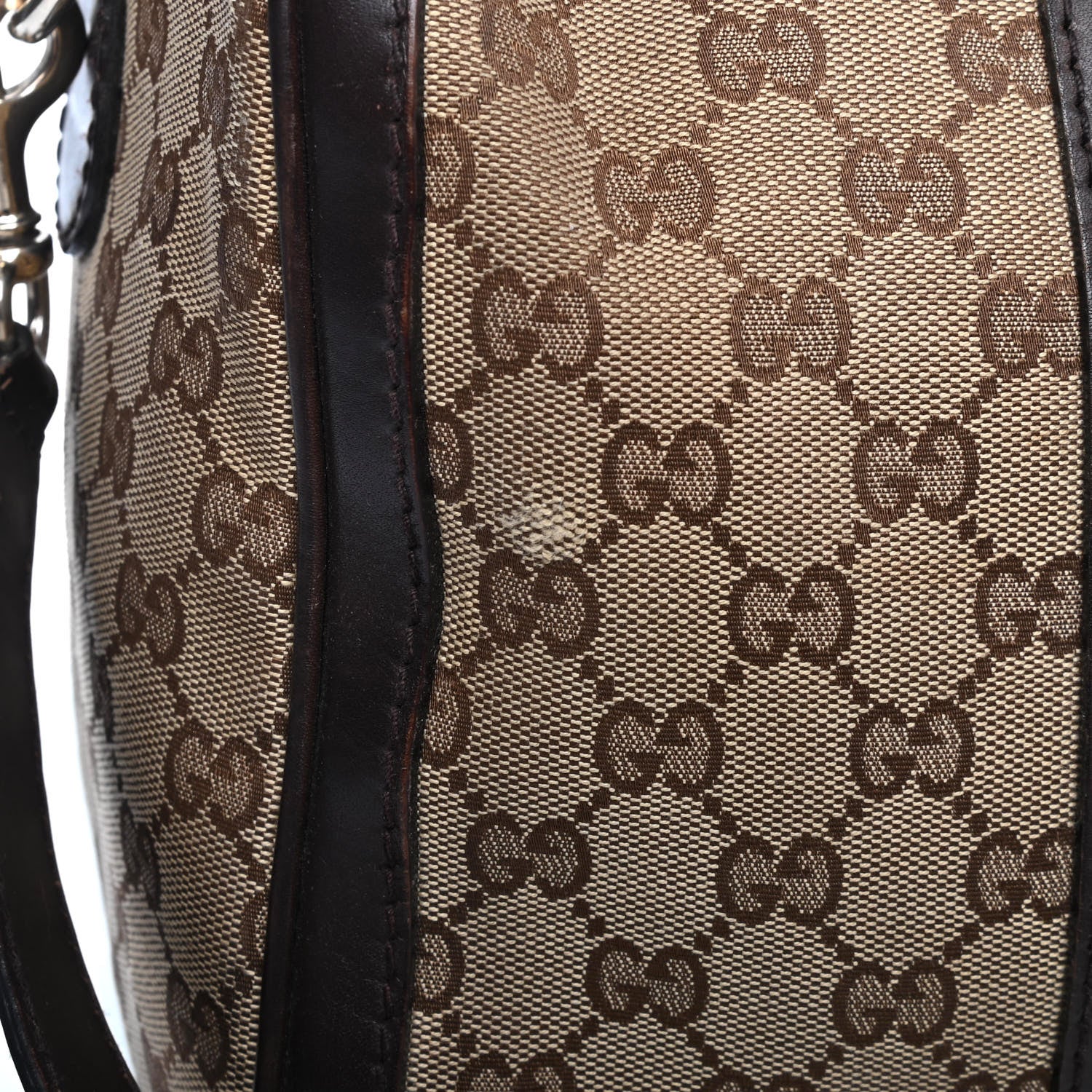 Gucci Monogram Vintage Web Medium Boston Dark Brown 6 of 9