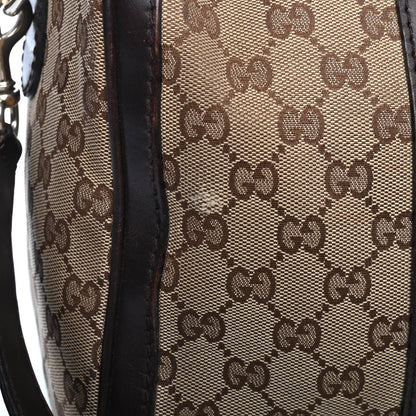 Gucci Monogram Vintage Web Medium Boston Dark Brown 6 of 9