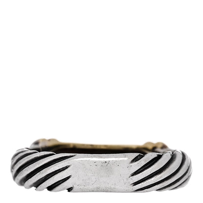 David Yurman Sterling Silver 14K Yellow Gold 3 Diamond Metro Cable Ring 53 6.5 3 of 5
