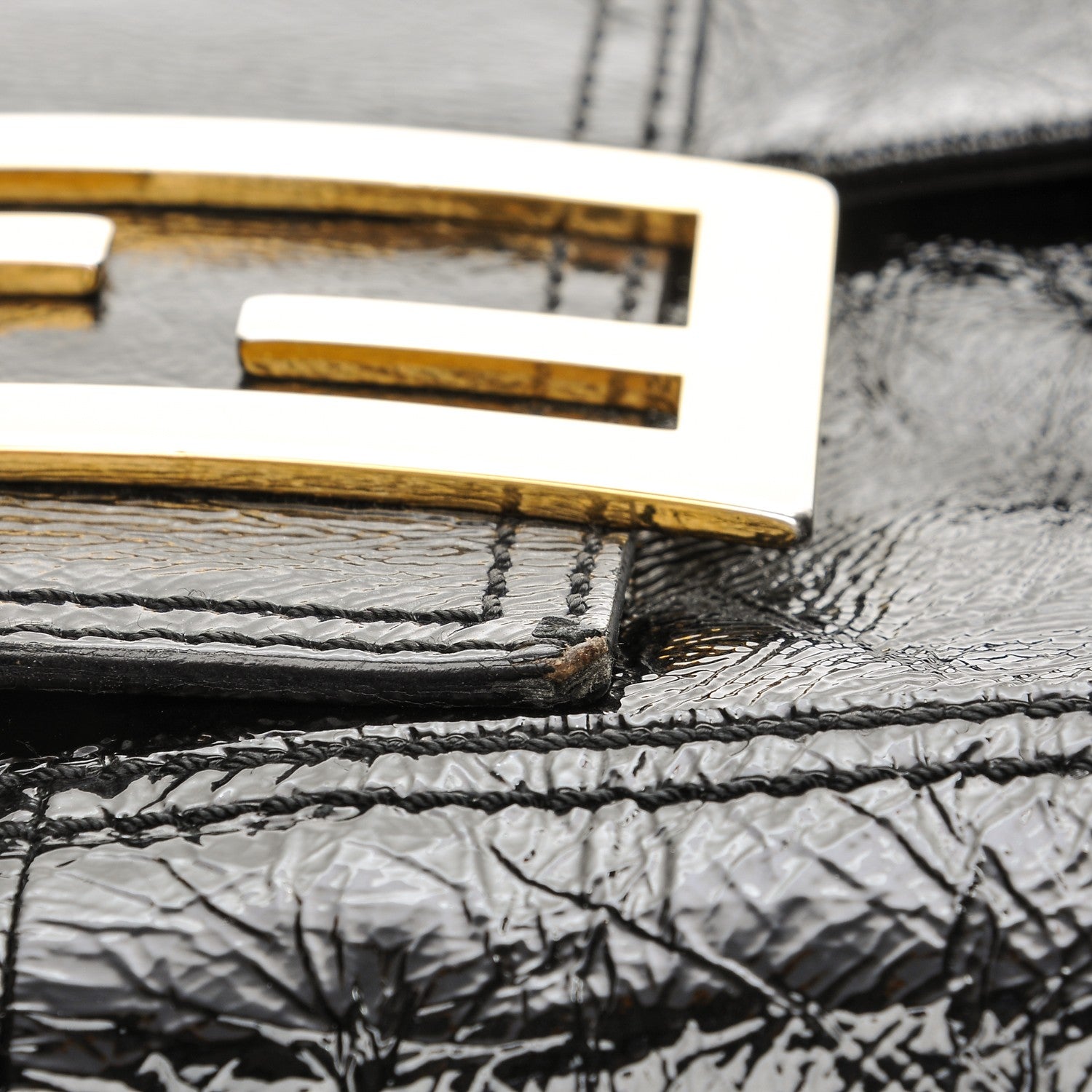Fendi Vitello Naplak Large Convertible Baguette Black 14 of 16