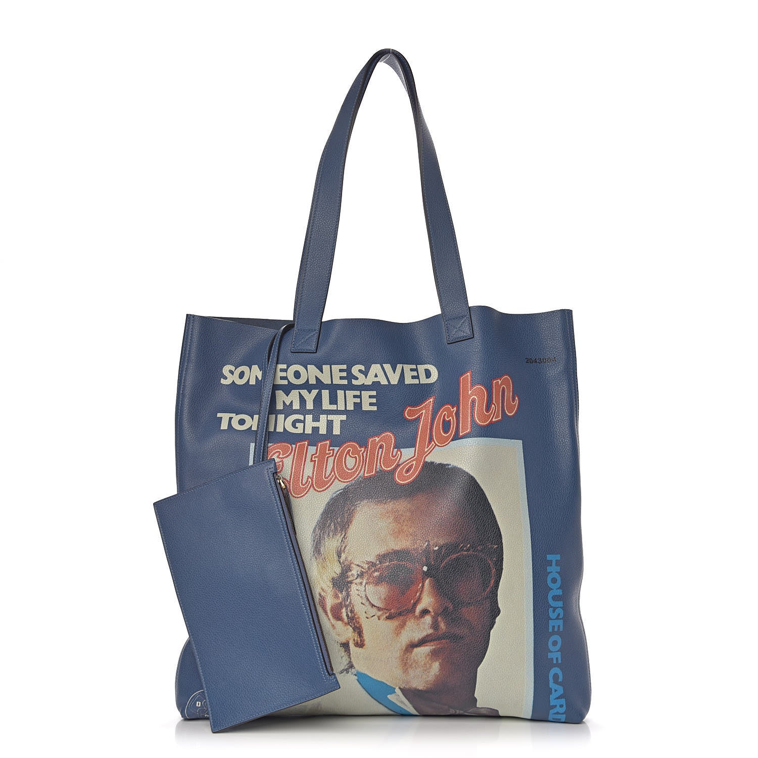 Gucci Calfskin Elton John Someone Saved My Life Tonight Large Tote Blue 1 of 12