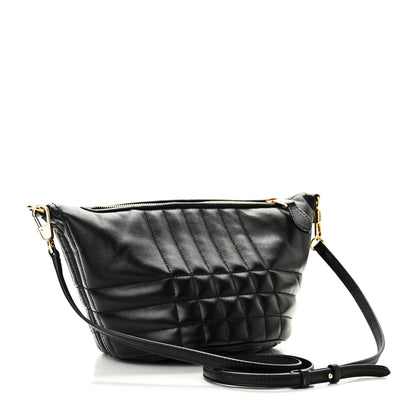 Burberry Lambskin Quilted Small Crescent Lola Bag Black 3 of 9