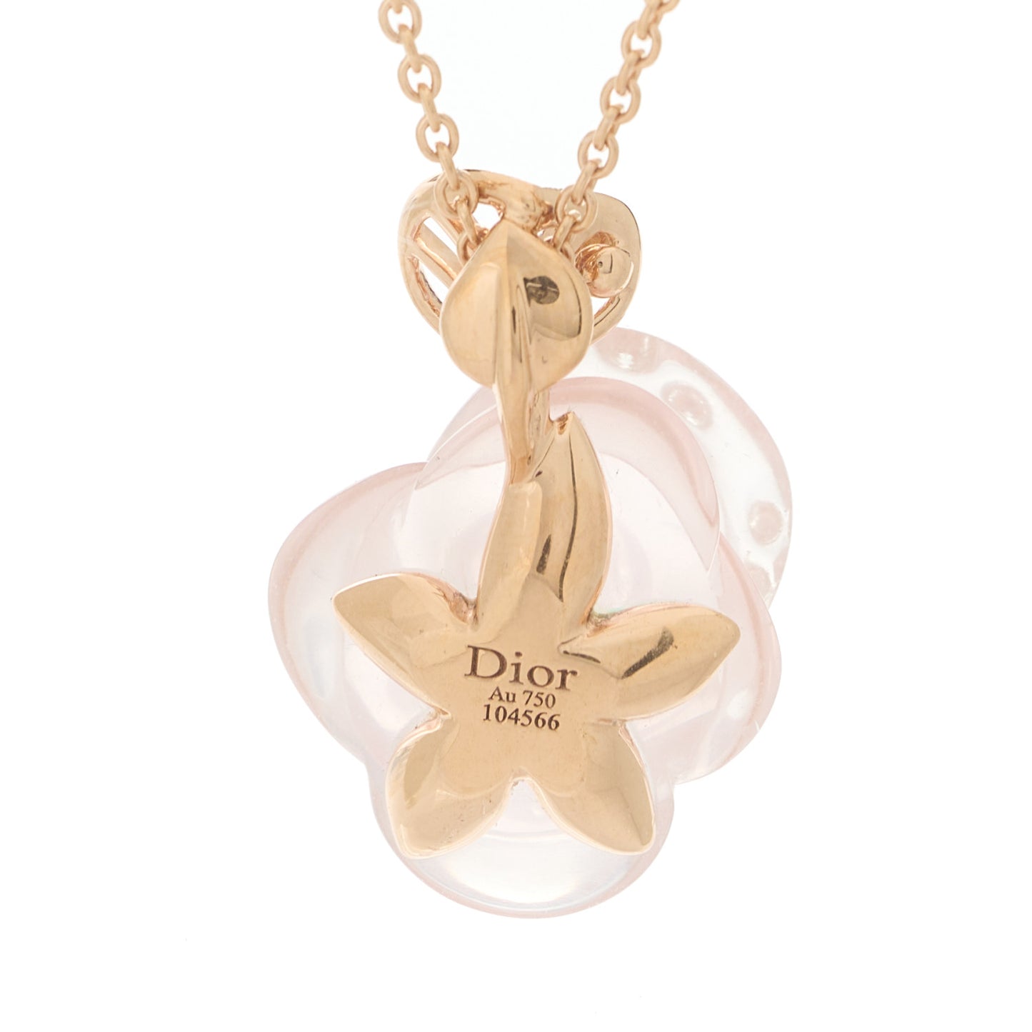 18K Rose Gold Diamond Rose Quartz Pre Catelan Pendant Necklace