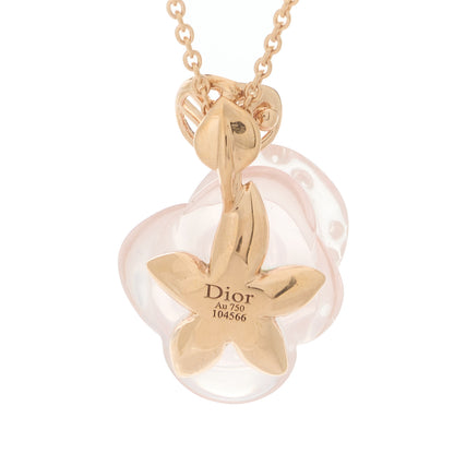 Christian Dior 18K Rose Gold Diamond Rose Quartz Pre Catelan Pendant Necklace 5 of 6