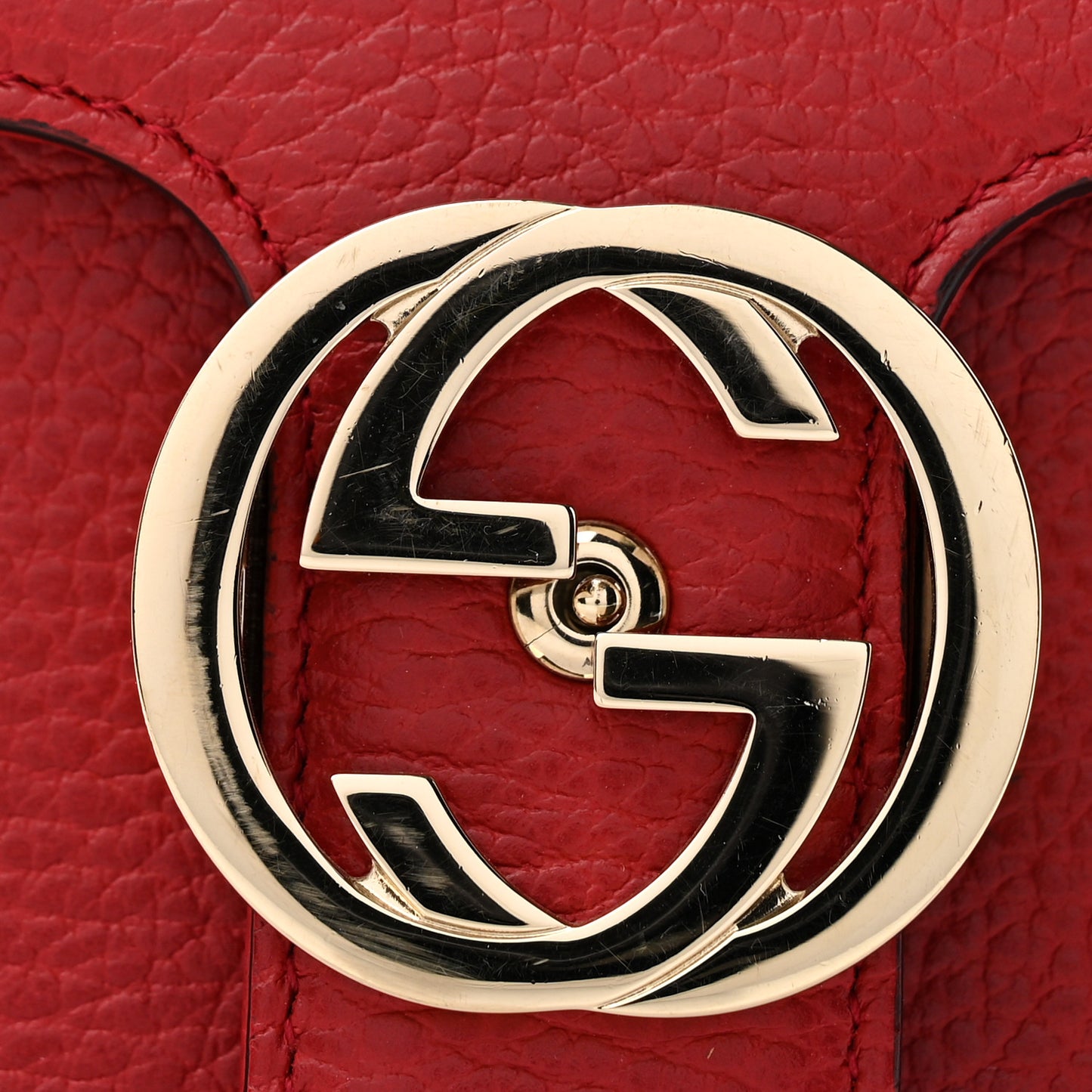 Dollar Calfskin Small Interlocking G Shoulder Bag Red